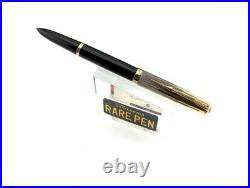 PARKER 51 Fountain pen BLACK Sterling Silver EMPIRE Cap 14K M nib Year 2002 NEW