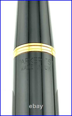 PARKER 51 Fountain pen BLACK Sterling Silver EMPIRE Cap 14K M nib Year 2002 NEW