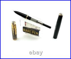 PARKER 51 Fountain pen BLACK Sterling Silver EMPIRE Cap 14K M nib Year 2002 NEW