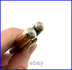PARKER 51 Fountain pen BLACK Sterling Silver EMPIRE Cap 14K M nib Year 2002 NEW