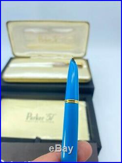 PARKER 51 Fountain pen VISTA BLUE Sterling Silver EMPIRE Cap SE Year 2002 NEW