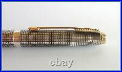 PARKER 75 CISELE Fountain Pen Sterling Silver 1960's NEW NIB F Just SERVICED