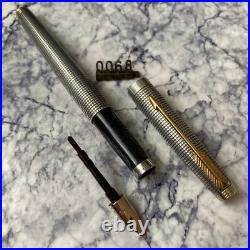 PARKER 75 Ciselé Sterling Silver 14K F Nib Fountain Pen Excellent
