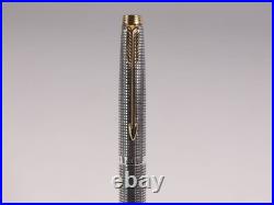 PARKER 75 Ciselé Sterling Silver 14K F Nib Fountain Pen USA Vintage
