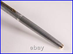 PARKER 75 Ciselé Sterling Silver 14K F Nib Fountain Pen USA Vintage