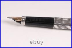 PARKER 75 Ciselé Sterling Silver 14K F Nib Fountain Pen USA Vintage