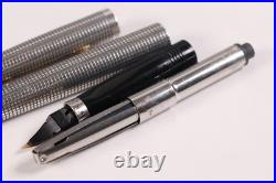 PARKER 75 Ciselé Sterling Silver 14K F Nib Fountain Pen USA Vintage