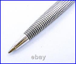 PARKER 75 Classic Ballpoint Pen Sterling Silver 925 Gold Trim free Shipping