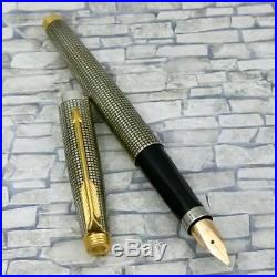 PARKER 75 Fountain Pen & Converter STERLING-SILVER 925 BEAUTIFUL USA