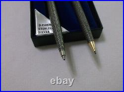 PARKER 75 STERLING SILVER BALLPOINT PEN & 0.9mm PENCIL SET / NEW IN BOX / USA