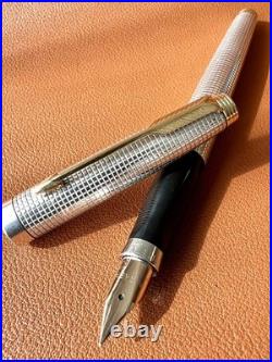 PARKER 75 Sterling Silver Fountain Pen Extra Fine Nib, Vintage Perfection