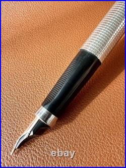 PARKER 75 Sterling Silver Fountain Pen Extra Fine Nib, Vintage Perfection