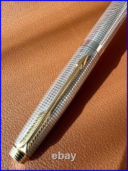 PARKER 75 Sterling Silver Fountain Pen Extra Fine Nib, Vintage Perfection