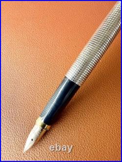 PARKER 75 Sterling Silver Fountain Pen XF Nib, Vintage, Initials Engraved