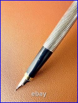 PARKER 75 Sterling Silver Fountain Pen XF Nib, Vintage, Initials Engraved