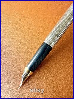 PARKER 75 Sterling Silver Fountain Pen XF Nib, Vintage, Initials Engraved