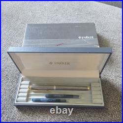 PARKER 75 Sterling Silver Vintage Fountain Pen 18K Gold Medium Nib