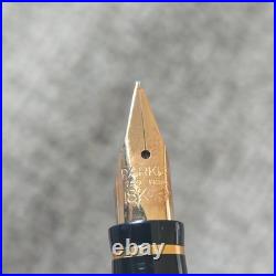 PARKER 75 Sterling Silver Vintage Fountain Pen 18K Gold Medium Nib