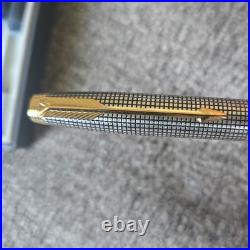 PARKER 75 Sterling Silver Vintage Fountain Pen 18K Gold Medium Nib