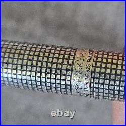 PARKER 75 Sterling Silver Vintage Fountain Pen 18K Gold Medium Nib