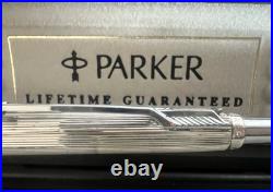 PARKER Ballpoint Pen 75 Sterling Silver 925 Gadrooned France Rare Vintage 1970