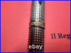 PARKER Ballpoint Pen Premiere STERLING SILVER 925 Grid Pattern