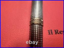 PARKER Ballpoint Pen Premiere STERLING SILVER 925 Grid Pattern