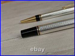 PARKER Duofold Sterling Silver Rollerball and Ballpoint Pen Set, NEAR MINT