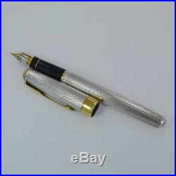 PARKER SONNET FOUGERE Sterling Silver Fountain Pen with 18K Fine Nib FRANCE
