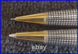 PARKER SONNET Sterling Silver Ballpoint Pen & Mechanical Pencil with Gold Trim