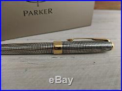 PARKER Sonnet Sterling Silver 18K Nib Fountain Pen, EXCELLENT