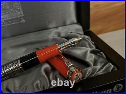 PELIKAN M710 Toledo Red with Sterling Silver 925 Trim & EF 18C Nib Fountain Pen
