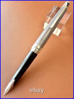 PILOT Elite Fountain Pen Sterling Silver 18K-750WG Nib-Fine H674-Vintage 1974