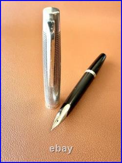 PILOT Elite Fountain Pen Sterling Silver 18K-750WG Nib-Fine H674-Vintage 1974