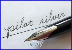 PILOT Vintage Fountain Pen CUSTOM STERLING SILVER 1976 18K F with converter