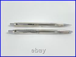 PLATINUM Silver Ballpoint Pen & Mechanical Pencil 2-Piece Set Pre-Owned