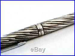 Parker 180 Rare Spiral Sterling Silver Fountain Pen With 18k Gold Nib Mint