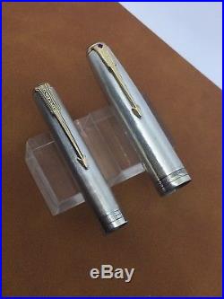Parker 51 Fountain Pen / Pencil Sterling Silver Caps CLEAN