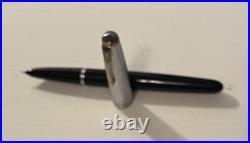 Parker 51 Fountain Pen with Black Barrel + Sterling Silver Cap + Gold Arrow Clip