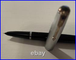 Parker 51 Fountain Pen with Black Barrel + Sterling Silver Cap + Gold Arrow Clip