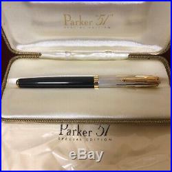 Parker 51 Special Edition 2002 Black Fountain Pen Sterling Silver Empire Cap