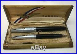 Parker 51 Sterling Silver Pen And Pencil Set Great Condition Rare Set
