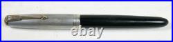 Parker 51 Vacumatic Fountain Pen Fine 14k Nib Sterling Silver Cap PLEASE READ