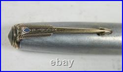 Parker 51 Vacumatic Fountain Pen Fine 14k Nib Sterling Silver Cap PLEASE READ