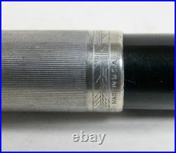Parker 51 Vacumatic Fountain Pen Fine 14k Nib Sterling Silver Cap PLEASE READ