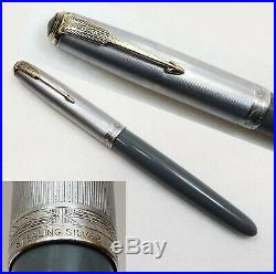 Parker 51 vacumatic fountain pen sterling silver cap vintage
