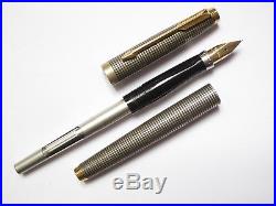 Parker 75 Ciselé (Crosshatch Grid) Sterling Silver Fountain Pen (Mint with box)