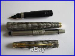 Parker 75 Cisele Fountain Pen, Sterling silver, Fine 14ct nib, Boxed & Serviced