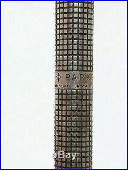 Parker 75 Cisele Sterling Silver & 14K Gold Nib Rare Fountain Pen and Pencil set