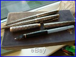Parker 75 Cisele Sterling Silver 3 Pen Set Completely Original Minimal Use